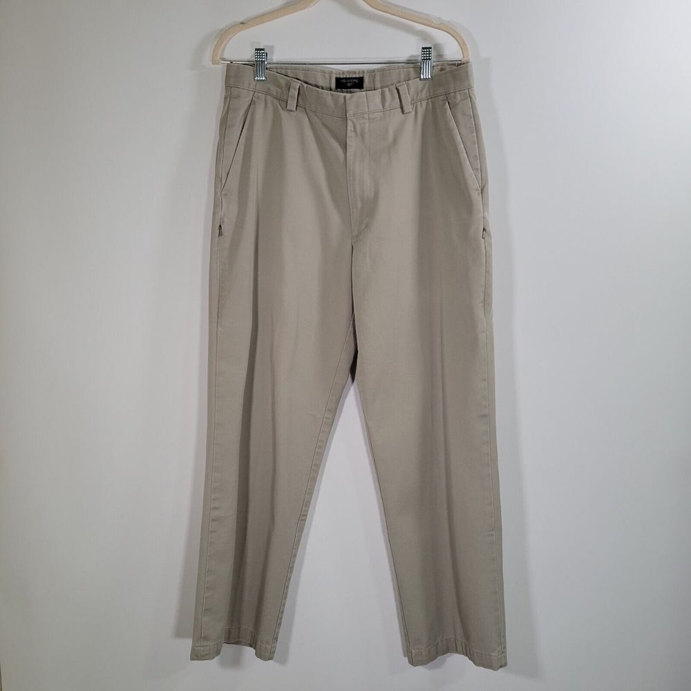 DOCKERS Men's Khaki Pants W33 L30 800 Stain Defender Workwear Tan Neutral Light